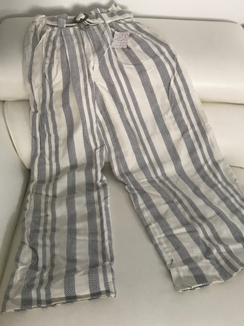 Free People Wide-Leg Striped Pants 0280 - Picture 7 of 7